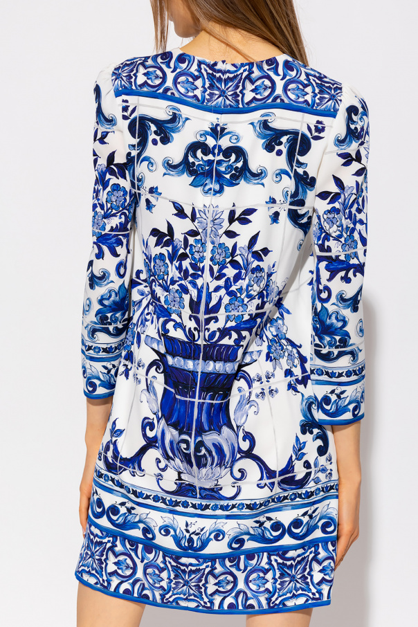 Blue Patterned dress Dolce & Gabbana - SchaferandweinerShops